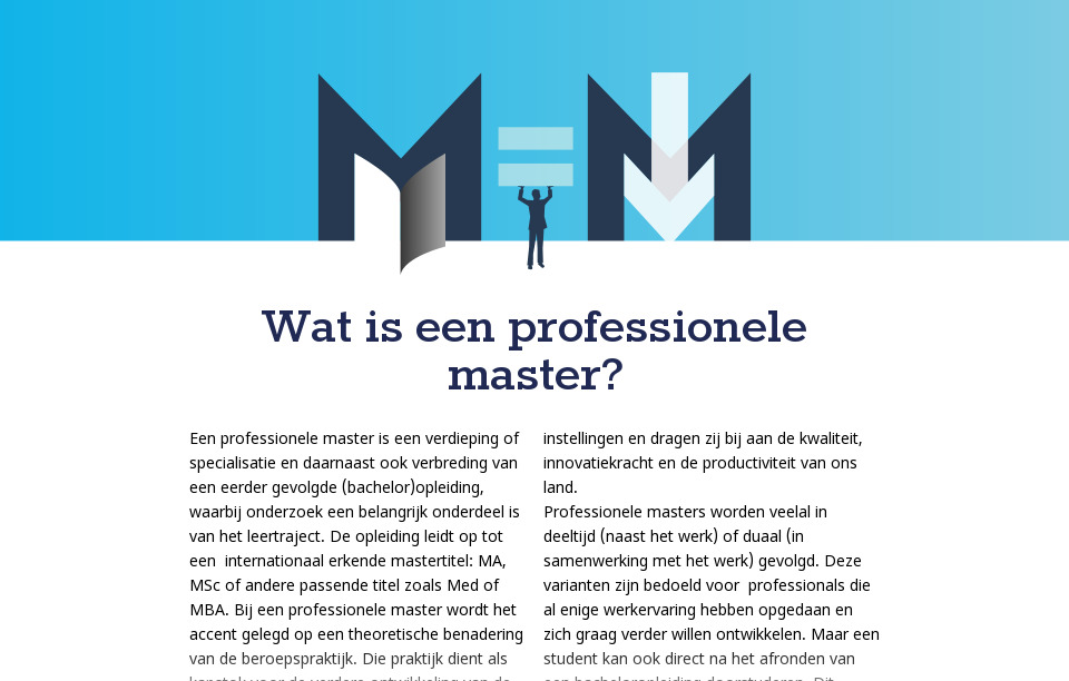 Wat is een professionele master? - Professionele Masters 2016